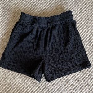 Rails Black Cotton Gauze Shorts